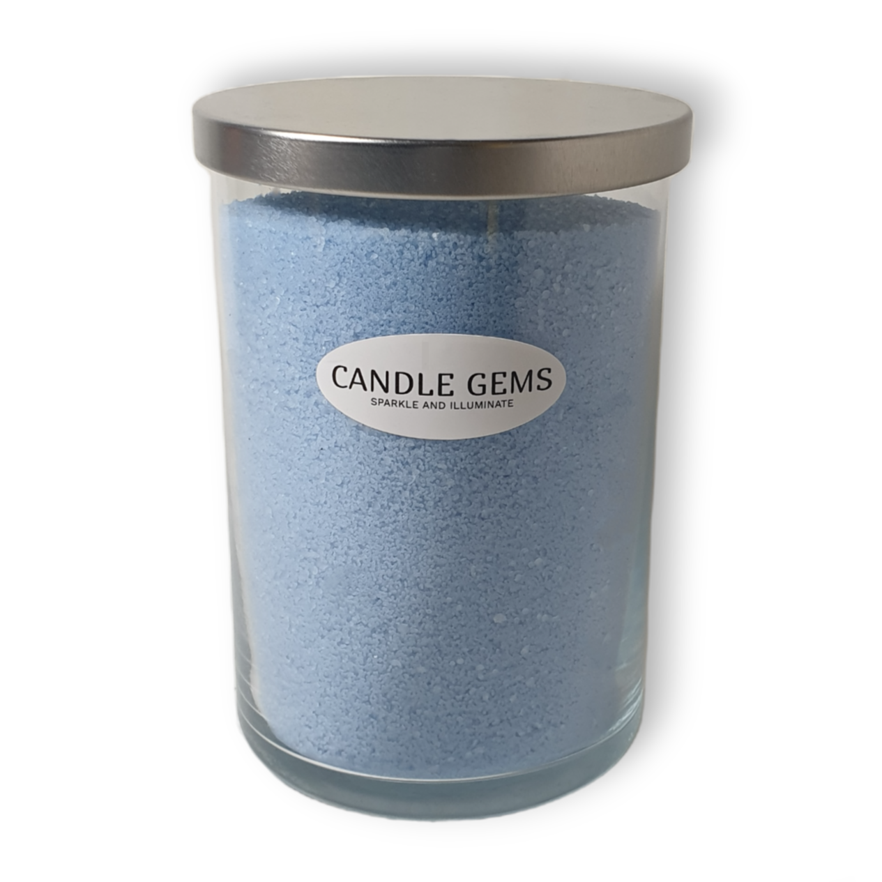 Candle Gems in glass container | Pale Blue