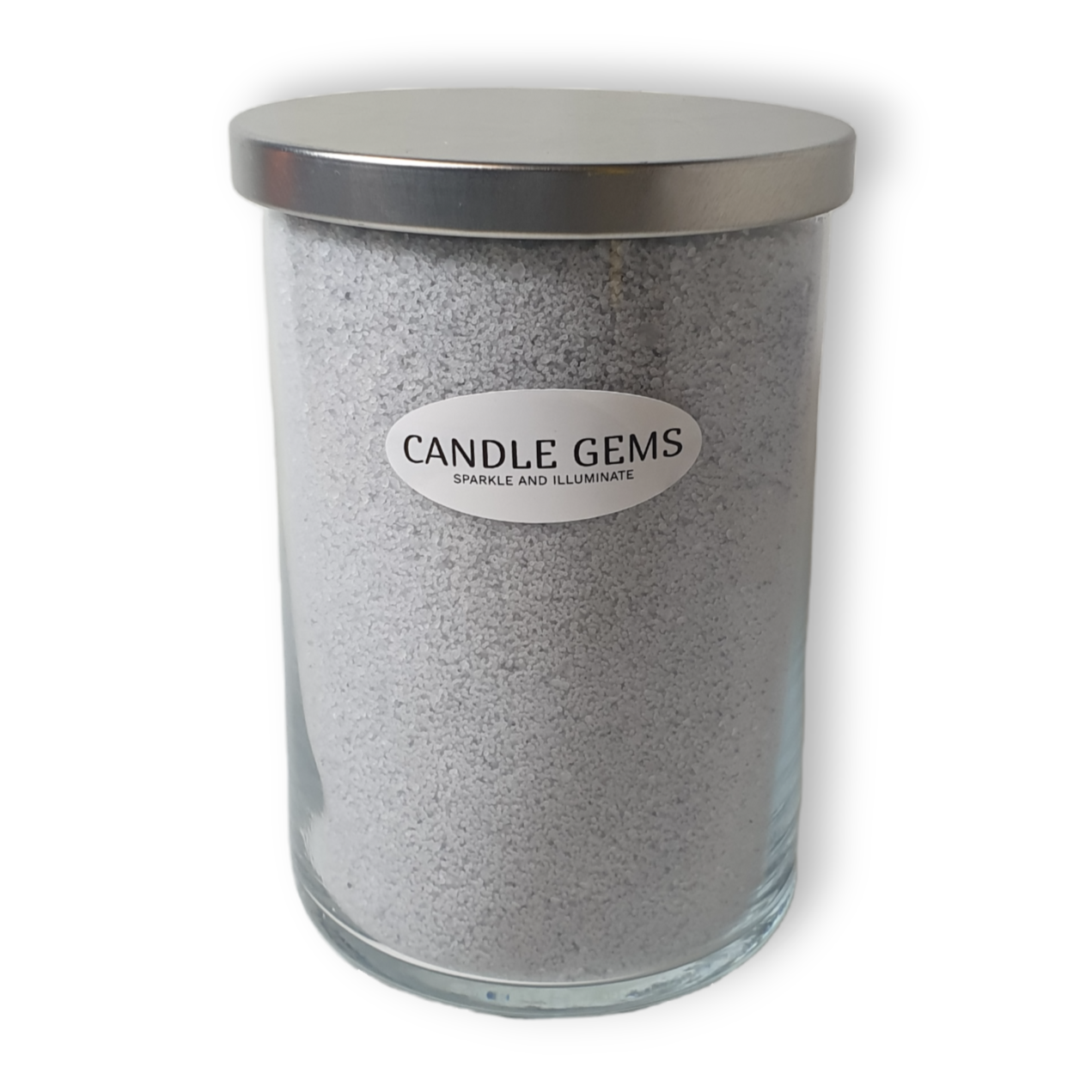 Candle Gems in glass container | Pastel Grey