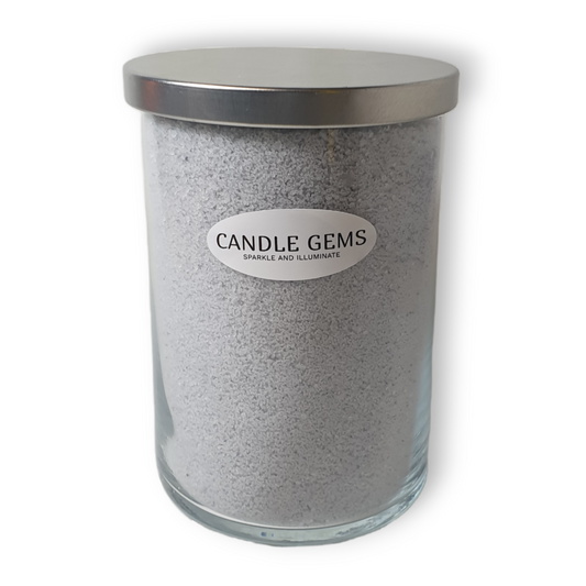 Candle Gems in glass container | Pastel Grey